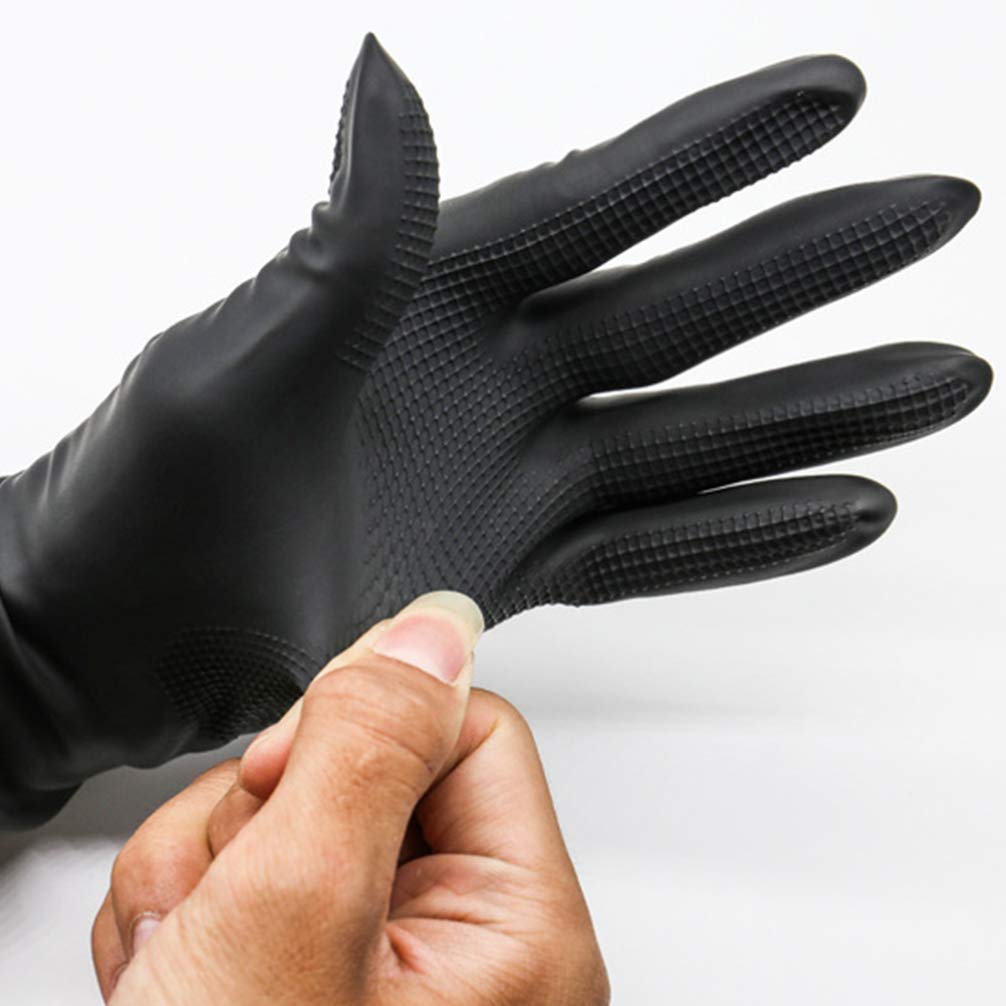 Solustre Lot de 3 paires de gants de teinture pour cheveux, gants de teinture de cheveux antidérapants, imperméables, protecteurs en caoutchouc pour la coiffure - Taille S