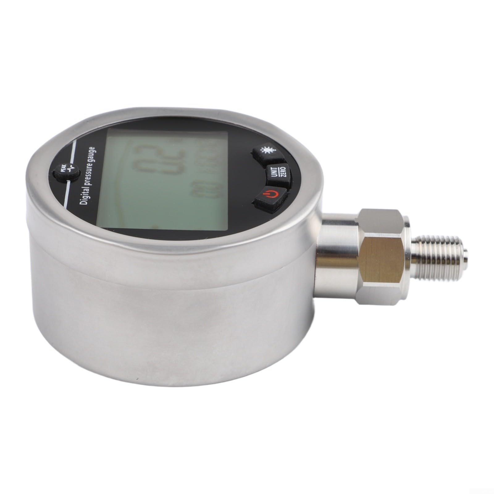 Digitales Hydraulik Manometer G1/4 Edelstahl - Präzisions Druckmesser 0-60MPa mit LCD Hintergrundbeleuchtung für Wasser Gas Öl Test(0-60MPa)
