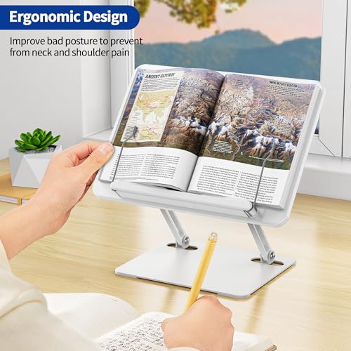 image for BESIGN BS01 Book Stand for Reading, Adjustable Book Holder, Ergonomic 