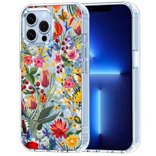 MOSNOVO Case for iPhone 13 Pro Max, [Buffertech 6.6ft Military-Grade Drop Protection] [Anti Peel Off Tech] Clear TPU Bumper Phone Case Cover Design - in The Garden by MOSNOVO - Used condition - US$9.93