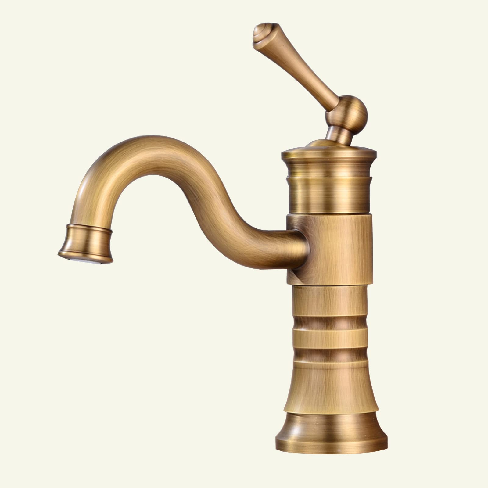 Robinet de lavabo laiton mitigeur salle de bain bronze antique rétro chaud froid