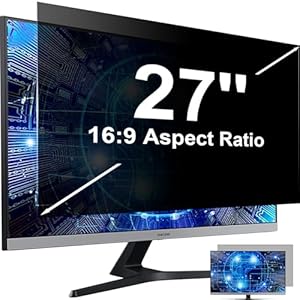 Mamol 27 Zoll Monitor Blickschutzfilter Anti-Blaulichtfilter, Abnehmbarer Sichtschutz Anti Blaulicht Blendschutz Displayschutz für 27" Zoll 16:9 Blickschutzfolie