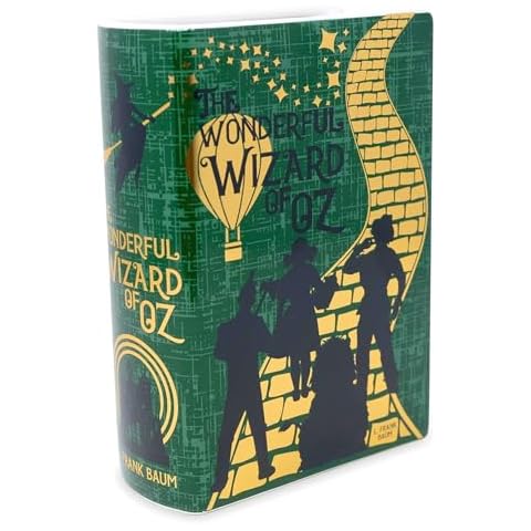 Steel Mill & Co Original Large Book-Shaped Decorative Vase, Ceramic Vases for Home Decor, Cute Bookshelf Decor, Unique Vase for Book Lovers, Wizard of Oz Cover
