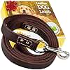 ADITYNA Leather Dog Leash 6 ft x 3/4 inch - Soft, Strong, Heavy Duty for Large & Medium Breeds - Dog Lead for Walking, Training, Hiking and Running (Brown)