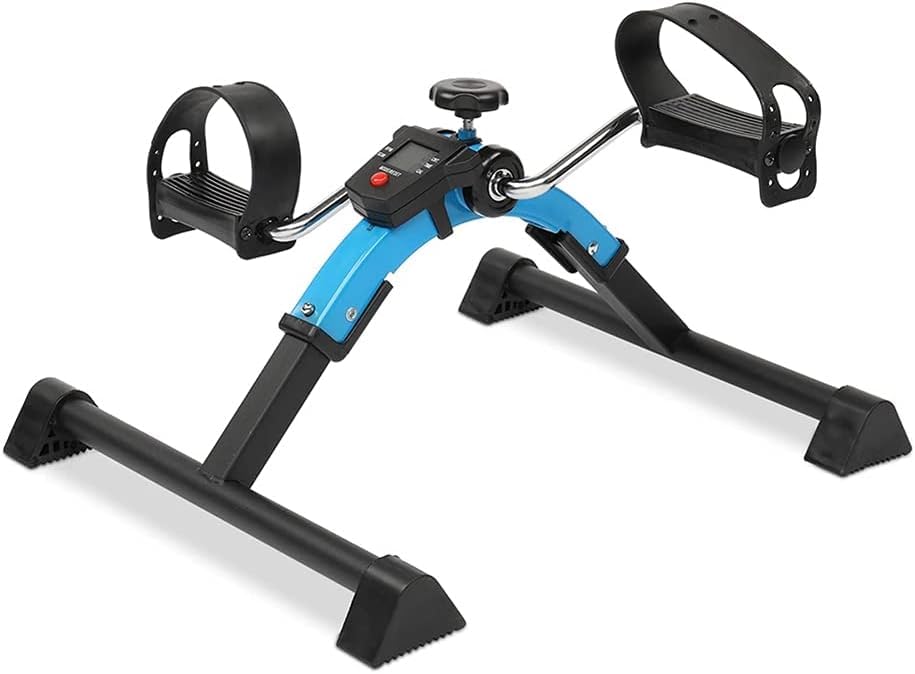 Mini-hometrainer Pedaaltrainer Weerstandscyclusarm Been Opvouwbare sporter Fitness Fietsen met LCD-monitor en verstelbare weerstand