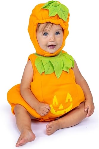 Dress-Up-America Baby Pumpkin Costume  Adorable Halloween Jack-O-Lantern Costume For Toddlers