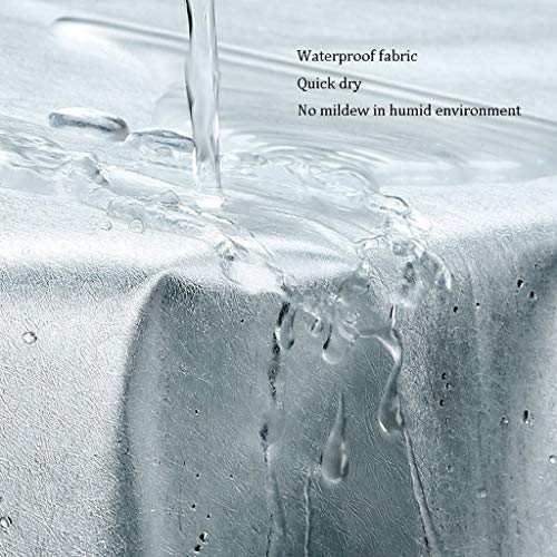 Rideau de douche tissu imperméable argenté 200x200 pour rideau de bain partition