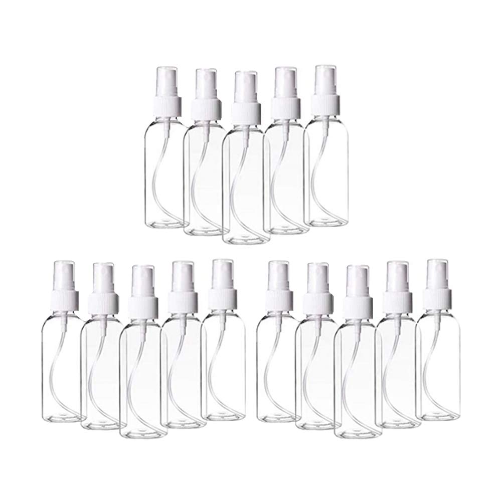Plastic Clear Spray Bottles 3.4oz, Refillable Fine Mist Sprayer Bottles 100ml Makeup Cosmetic Atomizers Empty Small Spray Bottle Container for Essential Oils, Travel, Perfumes-U9-PPV01-100ML-12PCSG