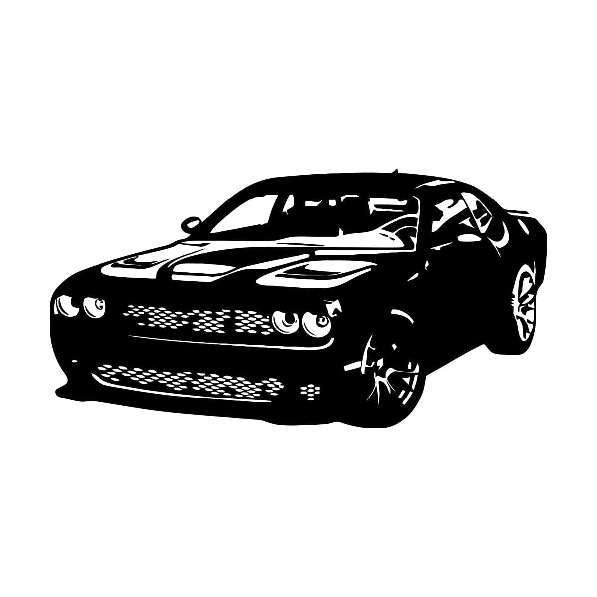Lzhouting Wall Stickers 3745 Sports Cars Wall Decals Vinyl Art Home Decor For Supercharged Hellcat Car Wall Decal Sticker Playroom Kids Room Decor Small - 29X57cm