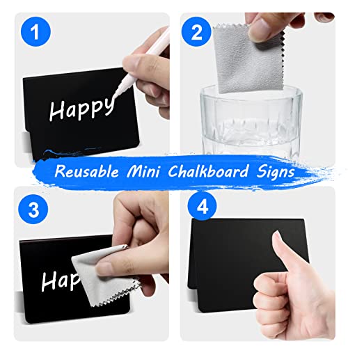 Pintuson 40 Pack Mini Chalkboard Signs For Food, 4X3 Inches Small Chalkboard Sign, Food Labels For Party Buffet And Weddings, Place Cards, Easy To Write And Wipe #TOP2