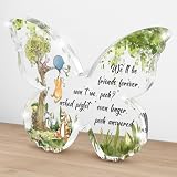 Butterfly Shaped Acrylic Gifts for Women Friends, Funny Pooh Bear Sign for Home Bedroom or Office on Birthday Christmas