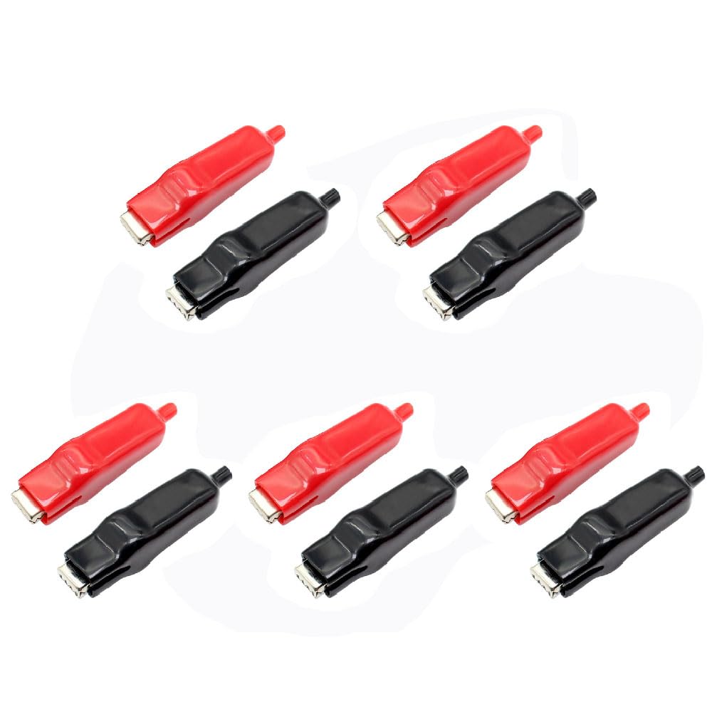 5 Pairs Alligator Clips, 20A Insulated Crocodile Electrical Test Clamps with Protective Cover for Circuit Connection, Electrical Testing, Experiment