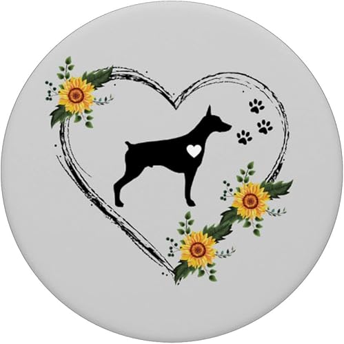 Miniatura 3 de Doberman - PopSockets intercambiables con huellas de patas en color gris