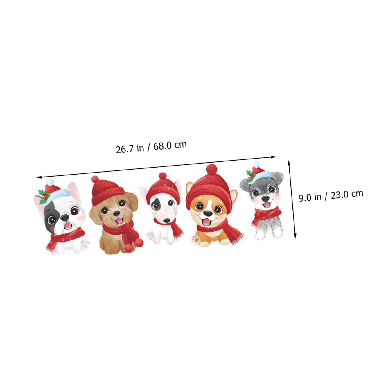 BESTOYARD 4fogli Adesivi Natalizi Per Vetrine Decorazioni Per Finestre Con Cani Carini Facili Da Applicare e Rimuovere Perfetti Per Creare Atmosfera Festiva Casa Durante Natale