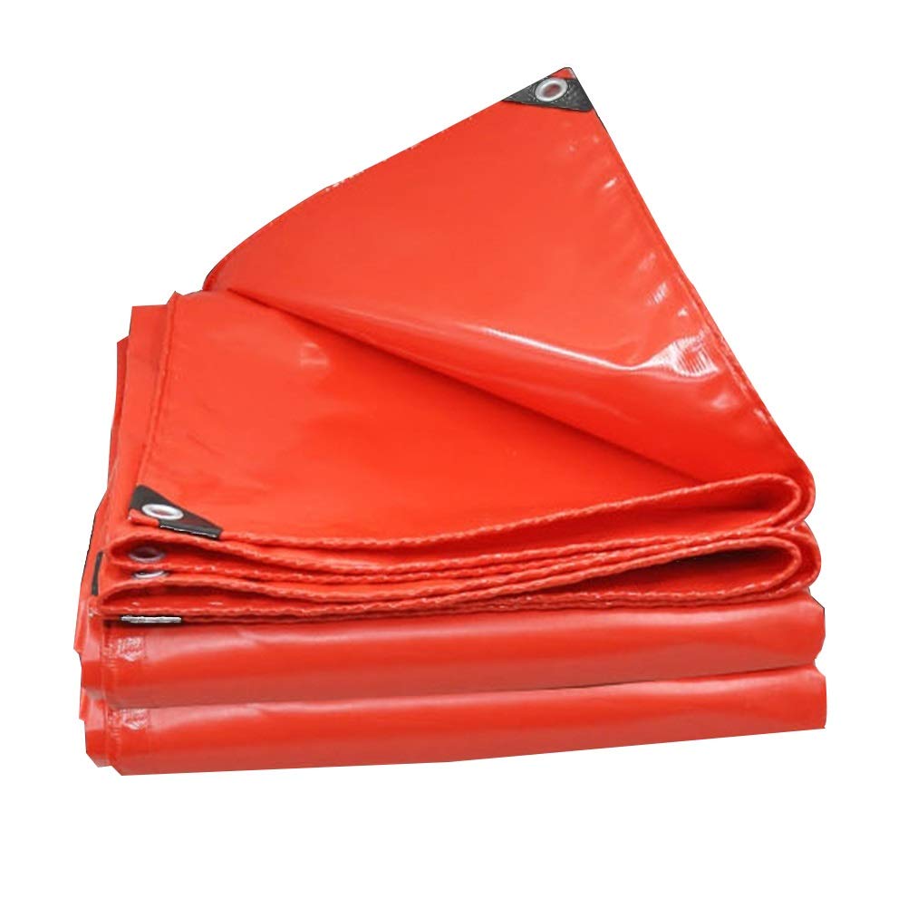 Bâche extérieure PVC OKUOKA toit en plein air auvent gazebo abri pushpull rouge 4x5m
