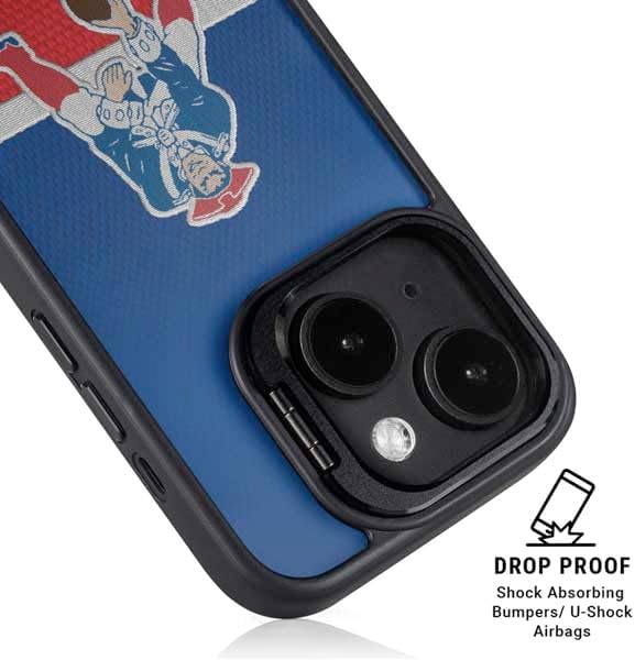 Skinit Kickstand Phone Case Compatible with iPhone 15 - Officially Licensed NFL New England Patriots Vintage Design