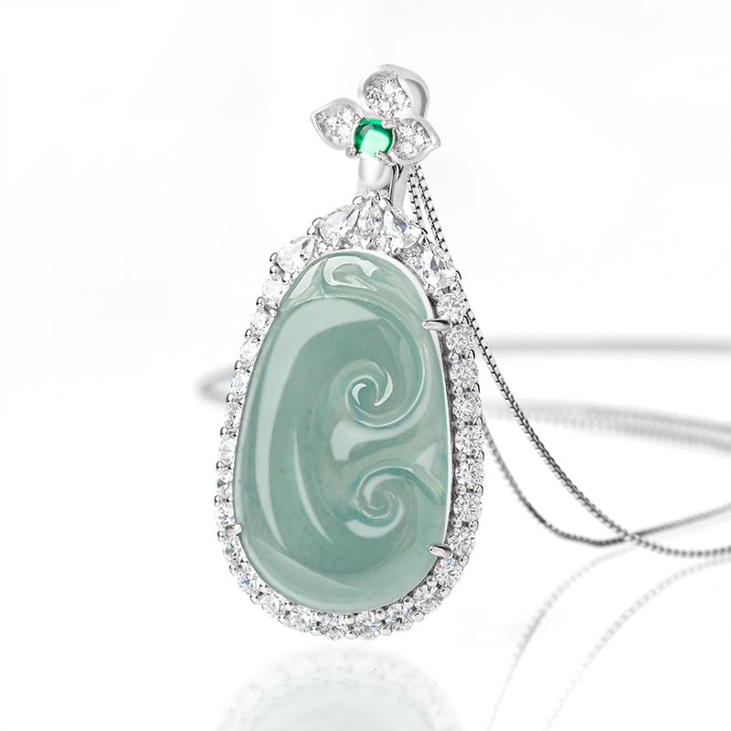 Collier jade bleu naturel, le cadeau de luxe symbole de réussite - 5