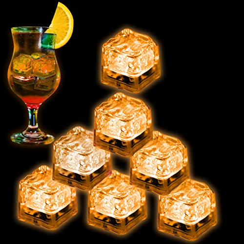 Cubos de hielo LED naranja, pack 12 unidades miniatura 1