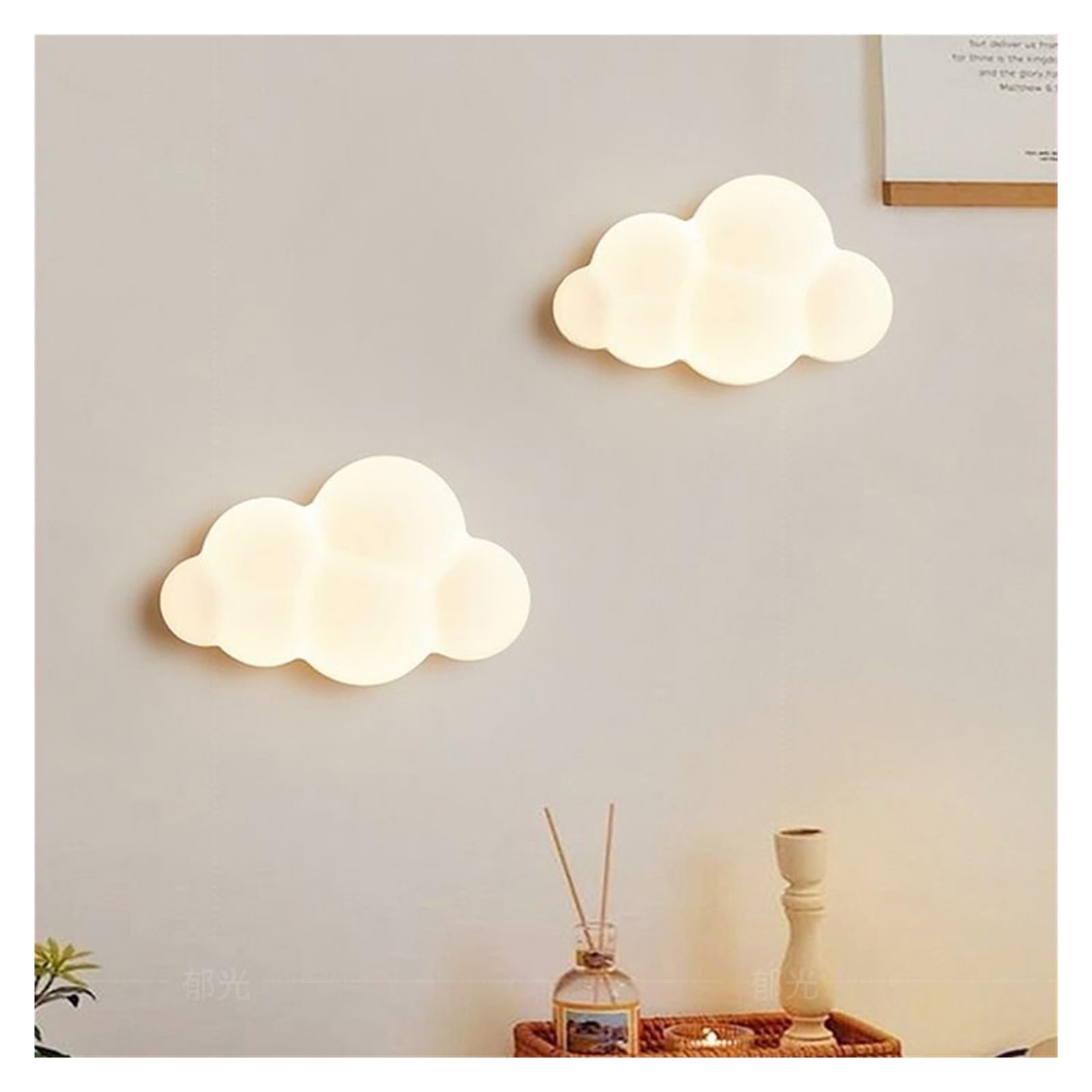 Lampy Ścienne W Kształcie Chmurek Do Pokoju Dziecięcego, Sypialni Gwiazdy, Lampki Nocne, Dla Chłopców I Dziewcząt, Dzieci Niemowląt Ochrona Oczu I OszczęDzanie Energii(3 Color Temperature,Cloud 30cm)