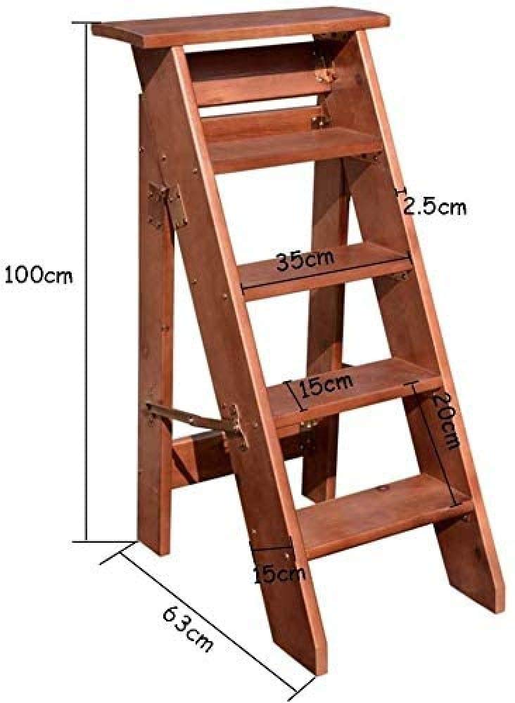Tabourets d'échelles, escabeau en Bois Massif, escabeau Pliant, étagère à Fleurs en Bois pour Adultes, Support pour Plantes, Outil Robuste de Jardin, Charge Bea150Kg