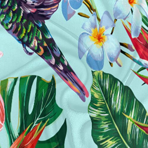 Jungle Hummingbird Square Silk Hair Scarf for Women, Lightweight Summer Head Scarf for Girls Wedding Travel Yoga Handkerchief Shawl Sunscreen Scarves Hair Accessories 23.6 Inches3