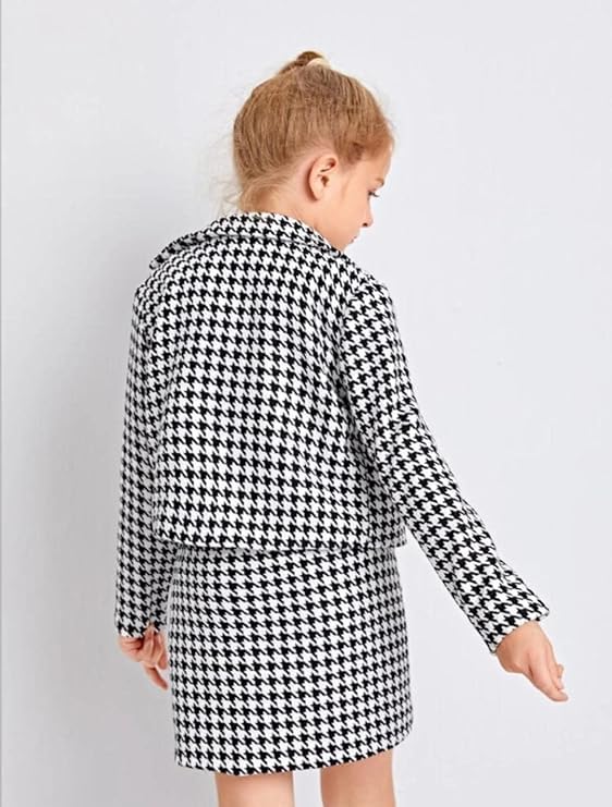 BLOOD PANTHER Girls’ Stylish Checkered Skirt and Jacket Set | Western Co-ord Dress for Kids | Fashionable Outfit for Girls | Casual & Outing Wear_FO-W12K-T9JN 2