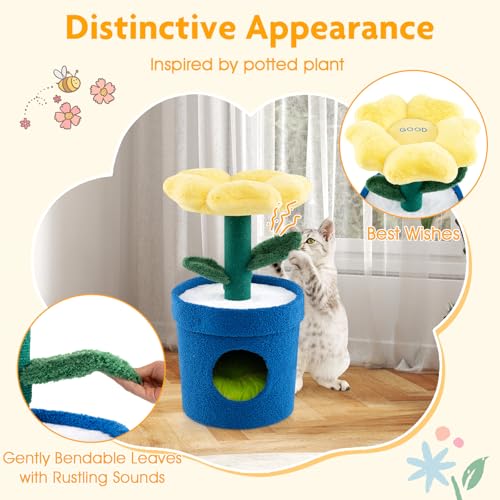 Árbol para Gatos en Forma de Planta Maceta 28.5 pulg miniatura 3
