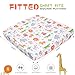 Cloele Square Playard/Playpen Fitted Sheets Perfect for 36 X 36 Portable Playard Mattresses - Jungle Square Pack and Play Crib Sheets - Ultra Soft Polyester Animal Fitted Playpen Sheet for Baby