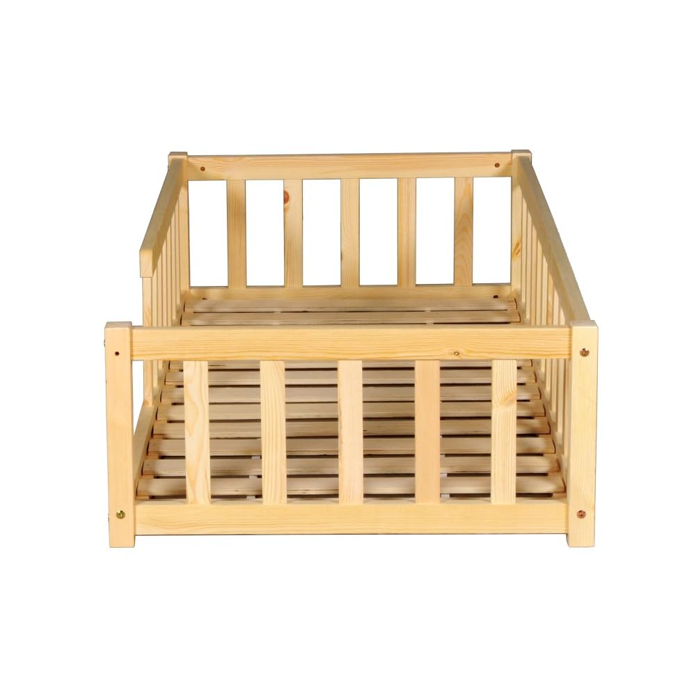 WEBER INDUSTRIES Cama Nino 70 x 140 + 1 somier + barrera/natural
