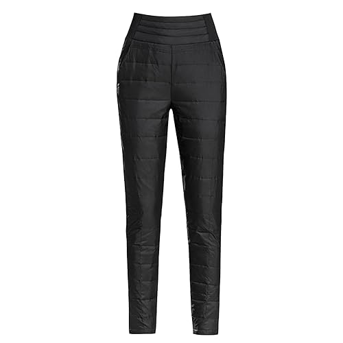 Womens Down Pants Winter Warm Elastic High Waist Quilted Ultralight