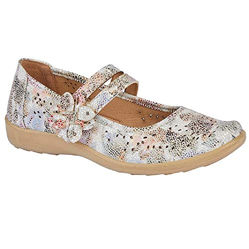 Boulevard - Merceditas Estampado de Flores para Chica Mujer (37 EU) (Multicolor)