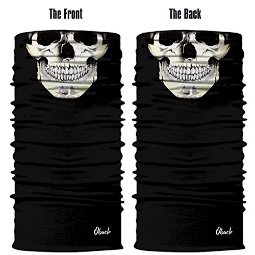 Obacle Skull Mask For Men Women Skull Bandana Skull Half Face Mask 3D Tube Balaclava Breathable Sun Mask For Fishing Running Hunting Cycling Motorcycle Bike Outdoor Sport (Skull White Face Black Nose) #TOP2