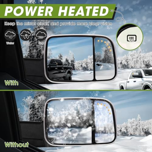 Image of Chrome Tow Mirrors for 2009-2018 Ram 1500, 2010-2018 Ram 2500 /3500