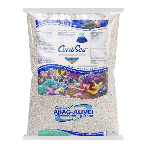 CaribSea Arag-Alive Special Grade Sand - 20 lbs - Natural Aragonite Substrate for Reef & Marine Tanks, Promotes Coral Growth & Biological Filtration