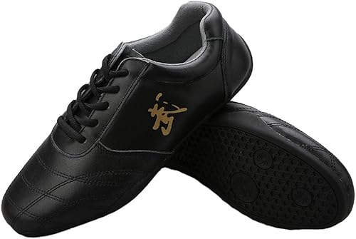 Miniatura 4 de Zapatos de artes marciales para hombre, zapatos de taekwondo ligeros de cuero para Kung Fu Taichi para ejercicios diarios de entrenamiento