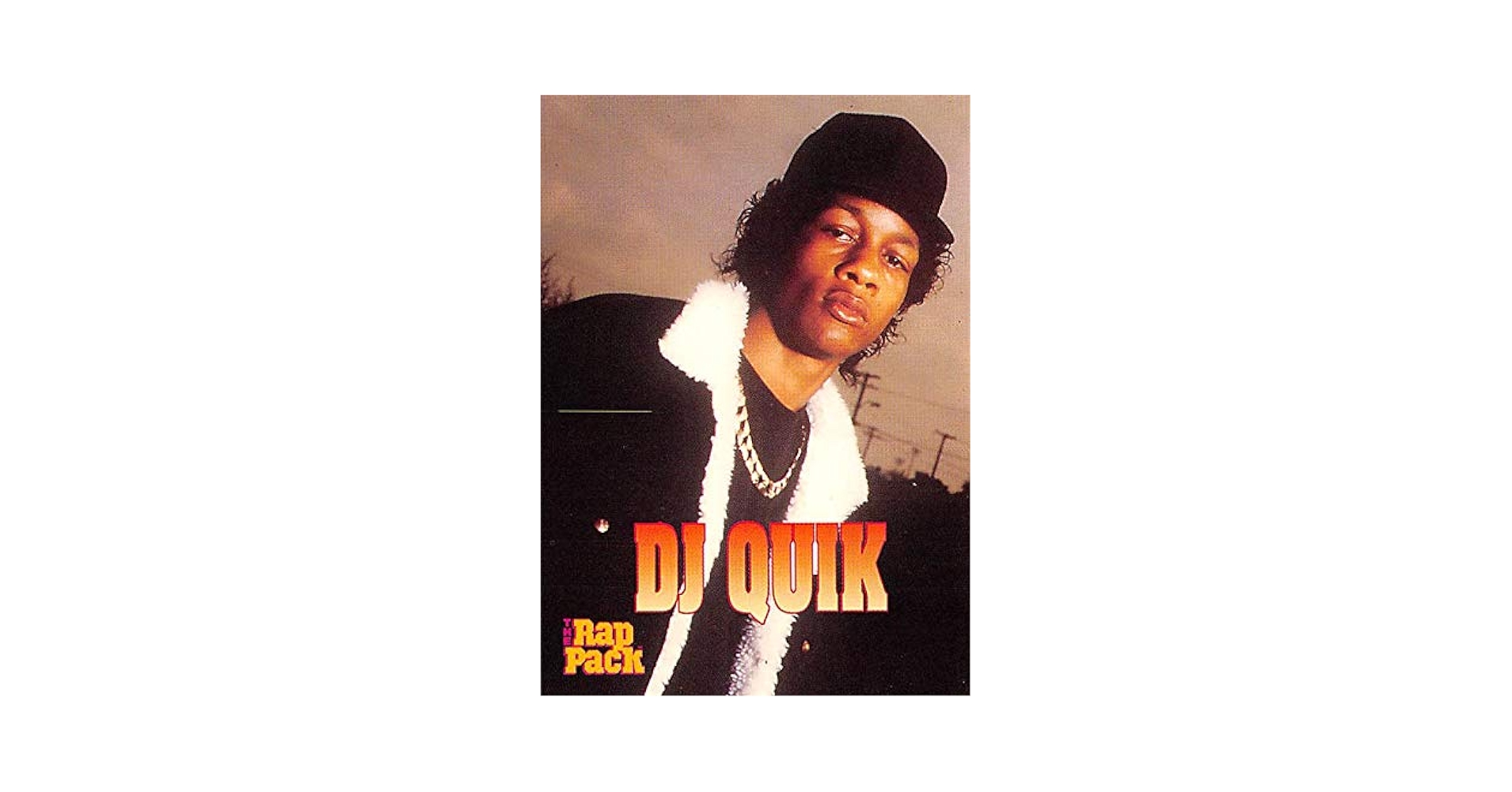 DJ Quik trading card (Hip Hop, David Marvin Blake) 1991 Rap Pack