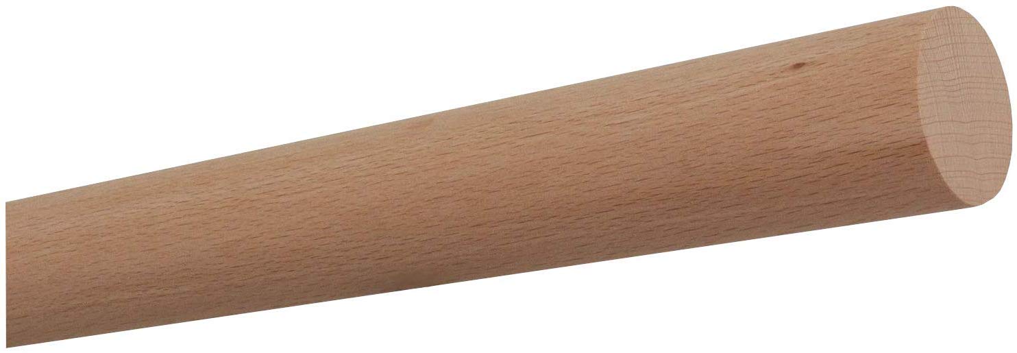 TIBU Buche unbehandelt Holz Handlauf Geländer 30-500 cm Wandhandlauf Wand Treppe ohne Halter, Länge: 2000 mm / 200 cm / 2,0 m Enden: gekappt (sägerau)