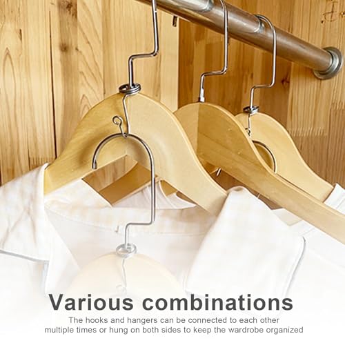 SHENGYIG 40 Stück Edelstahl Kleiderbügel Haken – Platzsparende Kleiderbügel Verbinder zum Stapeln, Rostfreie -Aufhänger für Schrankorganisation, Stauraum Optimierung