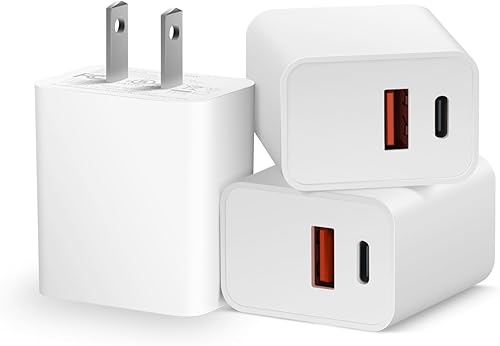 Bloque de cargador USB C de 20 W, Watch Se Block, actualización 2023 de doble puerto de carga rápida, caja de cubo, adaptador de enchufe de ladrillo