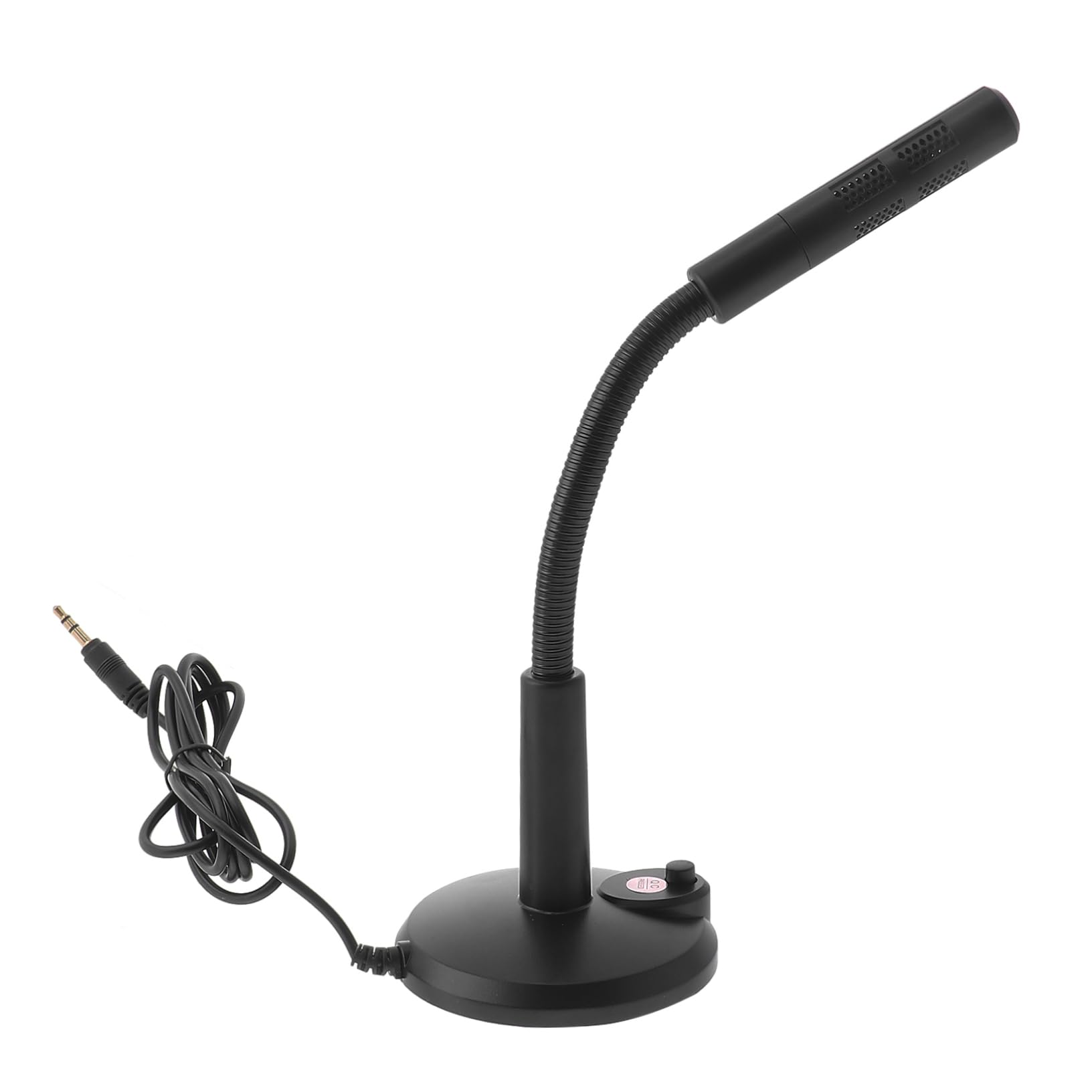 1Pc Adjustable Desktop Microphone with Interface for Voice Chat Live Streaming and Singing Durable Black Plastic Design with Stable Base for Optimal Performance