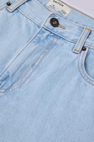 Image of SNITCH Men Jeans Streetwear | Balloon Fit Mid Rise & Acid Wash Design | 100% Cotton Breathable Fabric & Wide Leg Style for Urban Explorer & Casual Everyday Outings