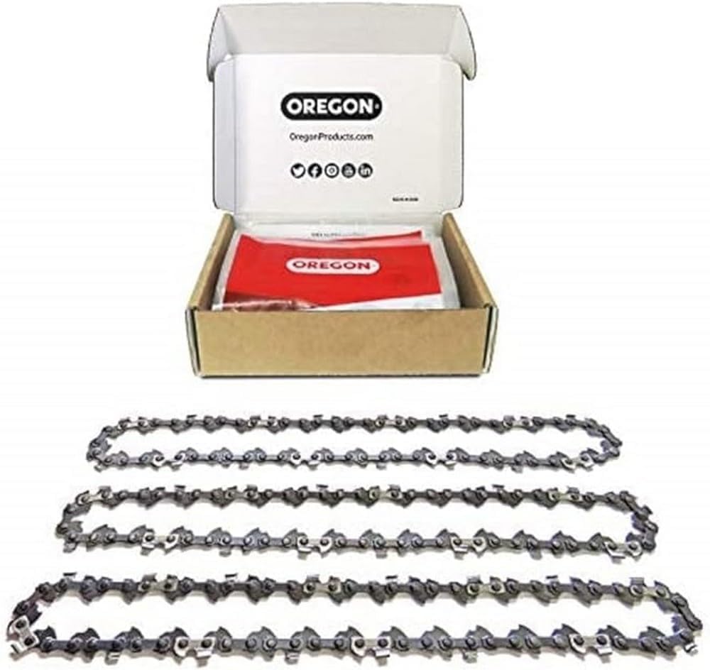 Oregon Pack de 3 Cadenas de Motosierra y Kit de Afilado - Cadena 3/8" LP para Espadas de 40cm -57 Eslabones, 1.3mm - Cadena de bajo retroceso compatible con Titan, Gardenline, y muchas más