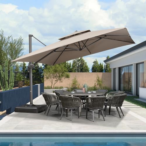 PURPLE LEAF Parasol Déporté 3,65 x 3,65 m Carré avec Toile Imitation Acrylique, Parasol de...
