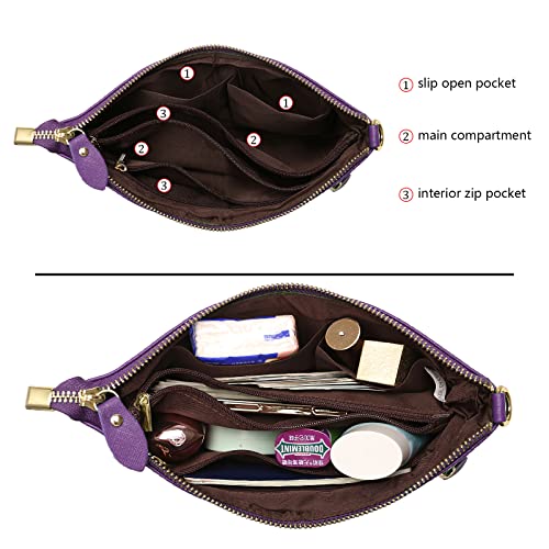 Image of Uromee Wristlet Wallet Clutch Purses for Women Genuine Leather Crossbody Bag Handbag with Detachable Shoulder Chain
