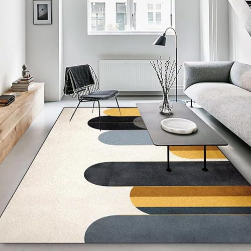 Tapis de salon moderne géométrique grande surface antidérapant doux