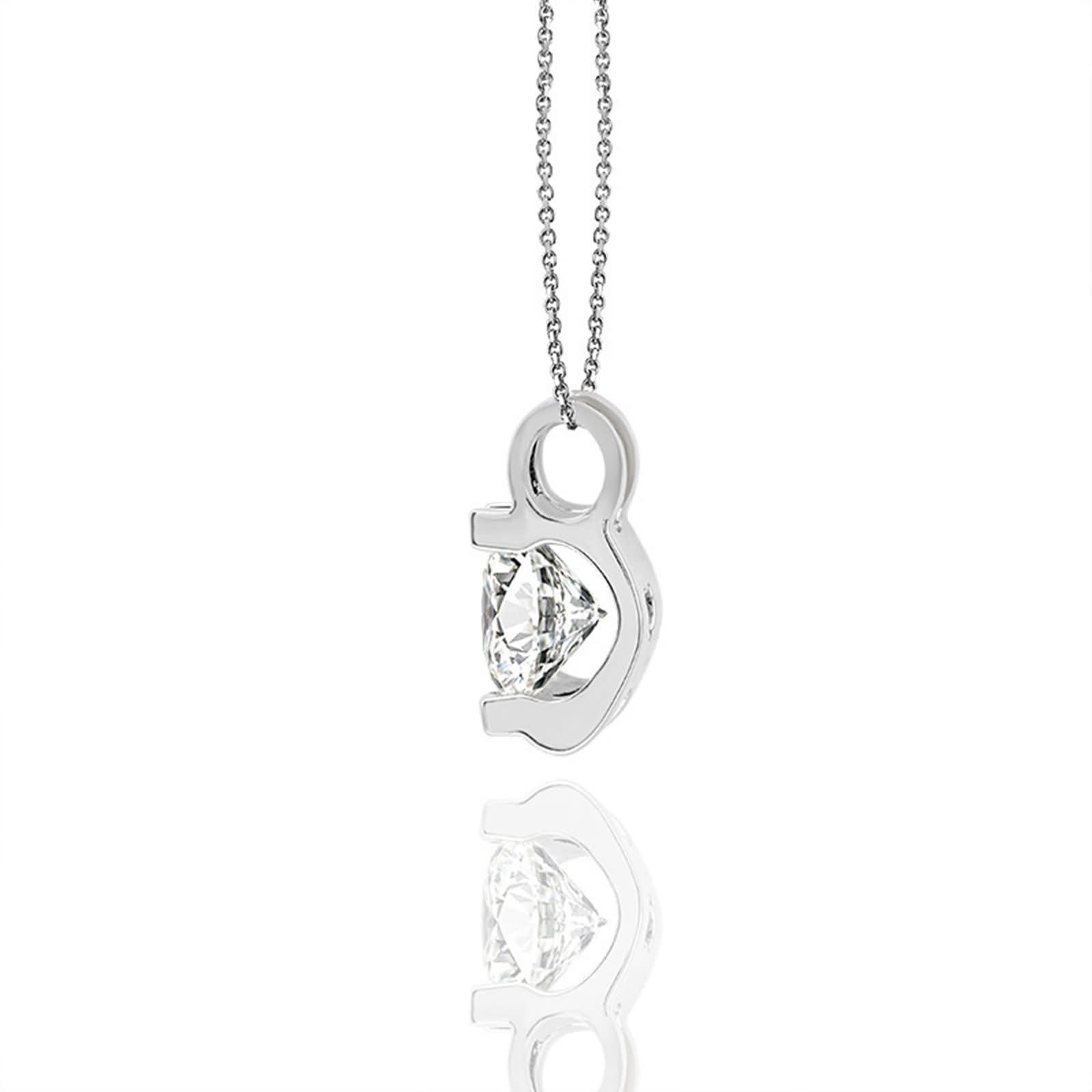9K/14K/18K Weißgold Halskette für Damen, 1ct Moissanit Edelstein Anhänger Schmuck Kettenlänge 18 Zoll