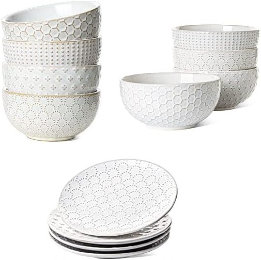 Riona Textured Ceramic Serving Bowl White 7 Inch Online - Premium Serving Bowl - View #4