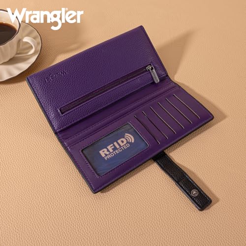 X Wrangler Slim Wallet Women Long Bifold Wallets Card Cases & Money Organizers Ladies Minimalist Wallet wtih Zipper Pocket2