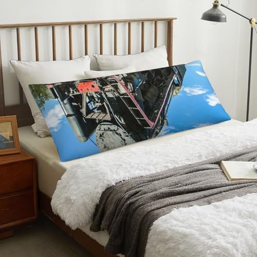 Housse de traversin long en microfibre ultra douce infroissable imprimé train