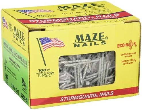 MAZE NAILS S255S-5 Double Hot Dipped Spiral Shank Small Head Siding Nail, 5-Pound 6D 2-Inch
